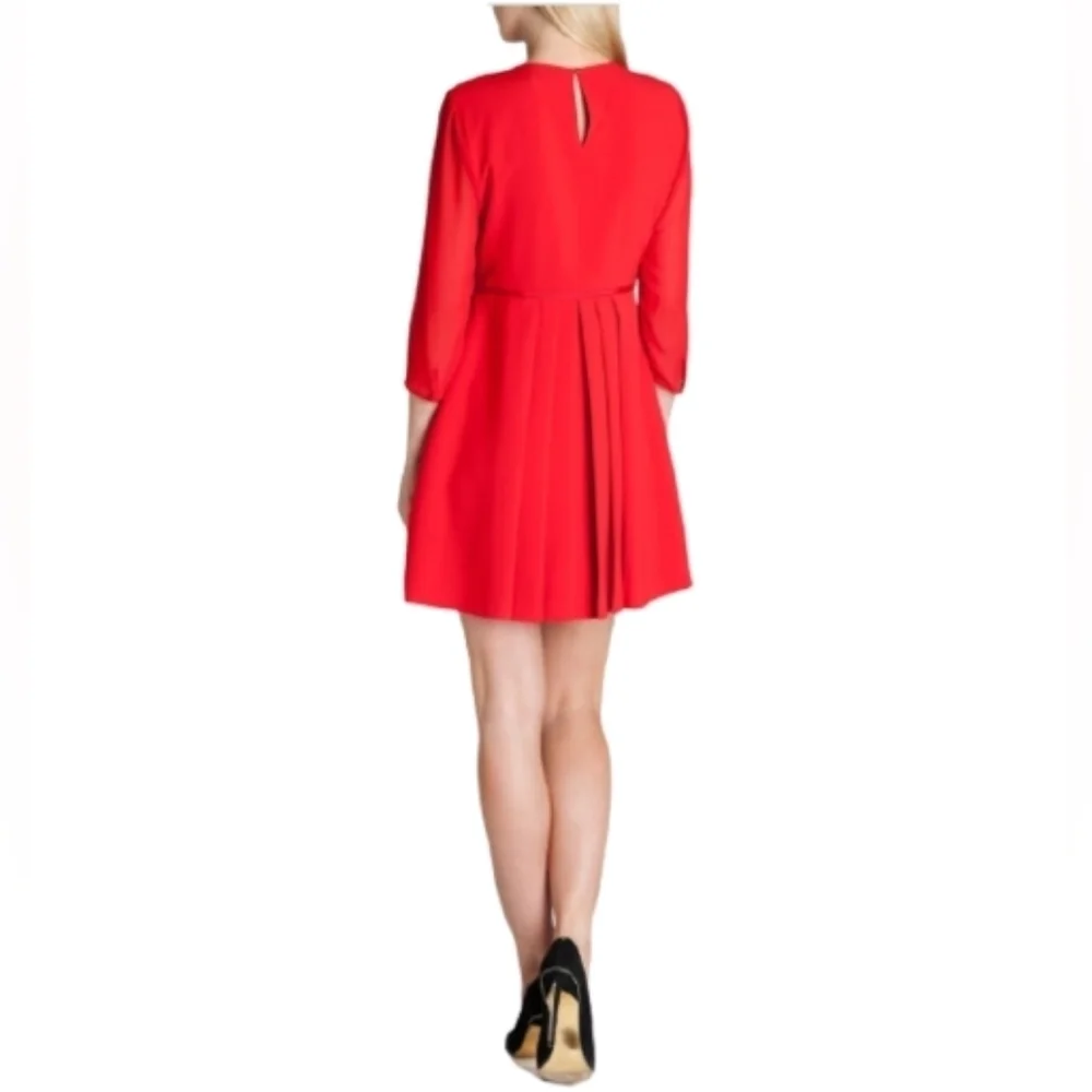 𝅺TED BAKER Red Finna Bow Detail Mini Dress Women's Size  Ted 0/ US 2 - Picture 4 of 15
